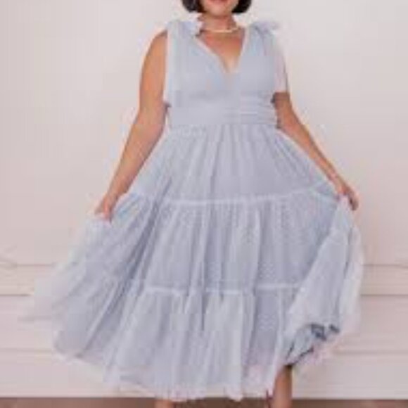 JessaKae Dusty Blue Jeanne Dress Plus Size (5x) - Picture 7 of 7